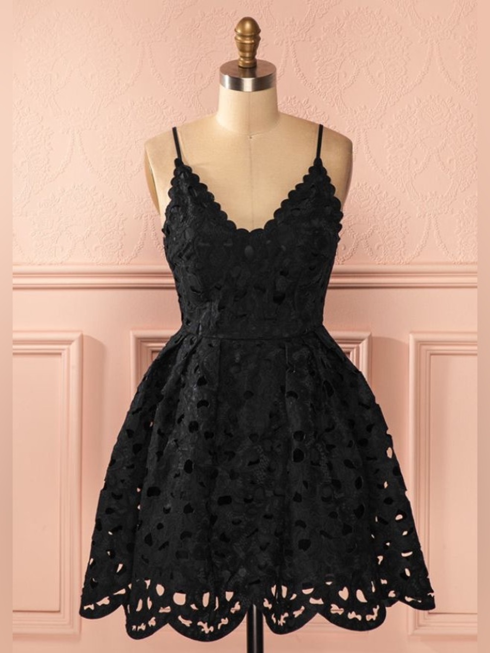 Beulah Style Black Lace Fit & Flare Mini Dress | L | NWT $90